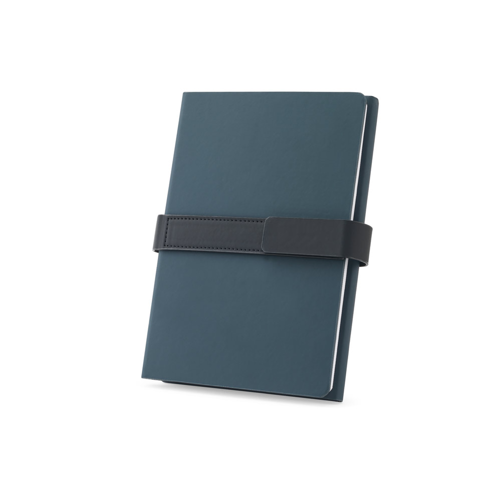 HILST. Caderno A5 com capa dura em 80% materiais reciclados estruturado em duas partes: páginas pautadas e páginas lisas personalizado
