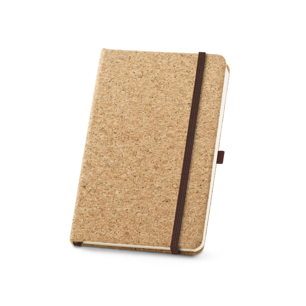 RUSHDIE A5. Caderno A5 de capa dura em cortiça com páginas lisas personalizado