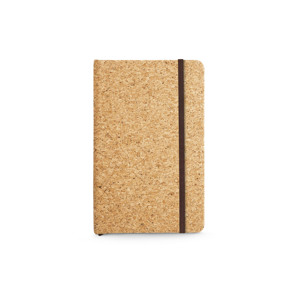 RUSHDIE A6. Caderno A6 de capa dura em cortiça com páginas lisas personalizado