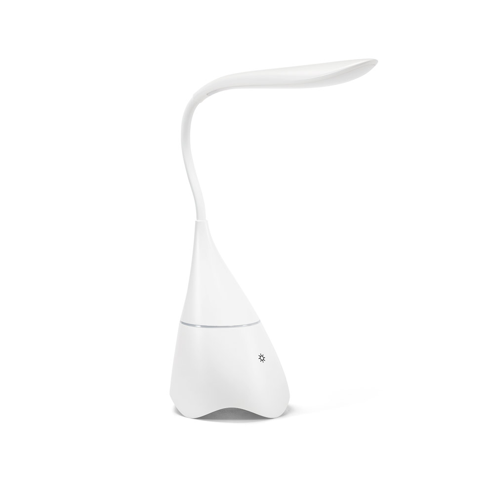 GRAHAM. Luminária de mesa com caixa de som em ABS com 18 LEDs de alto brilho personalizado