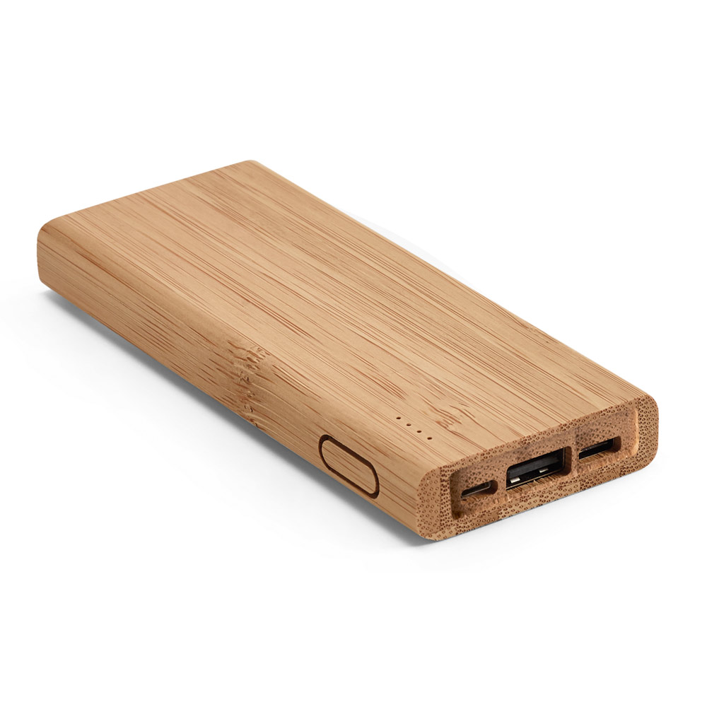 KOHN 5'0. Bateria portátil em bambu (5'000 mAh) personalizado