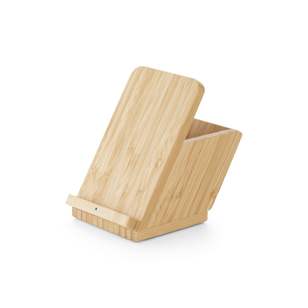 LEAVITT II. Carregador por indução super-rápido em bambu (15W) personalizado