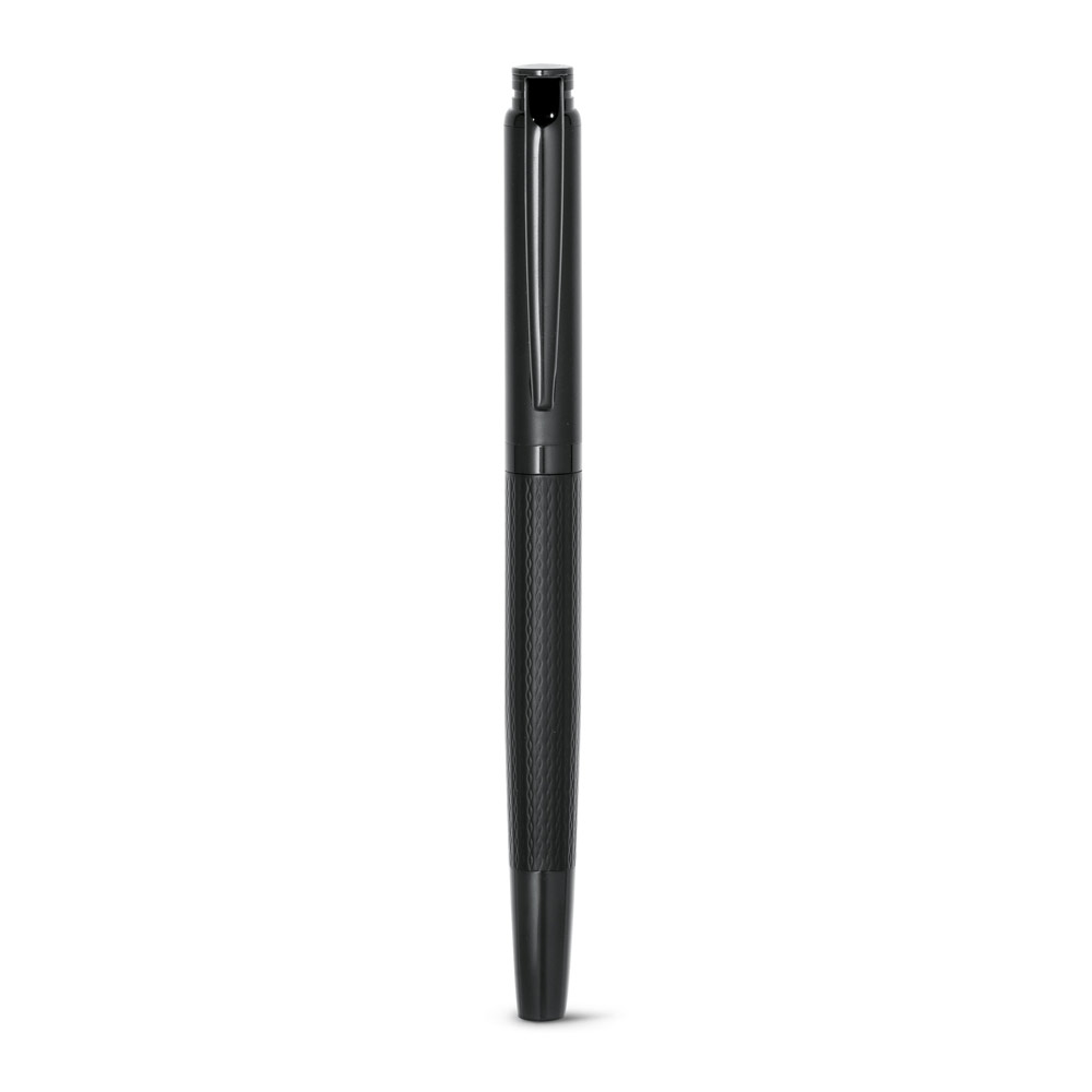 BLAZON. Caneta roller em metal com escrita em preto personalizado