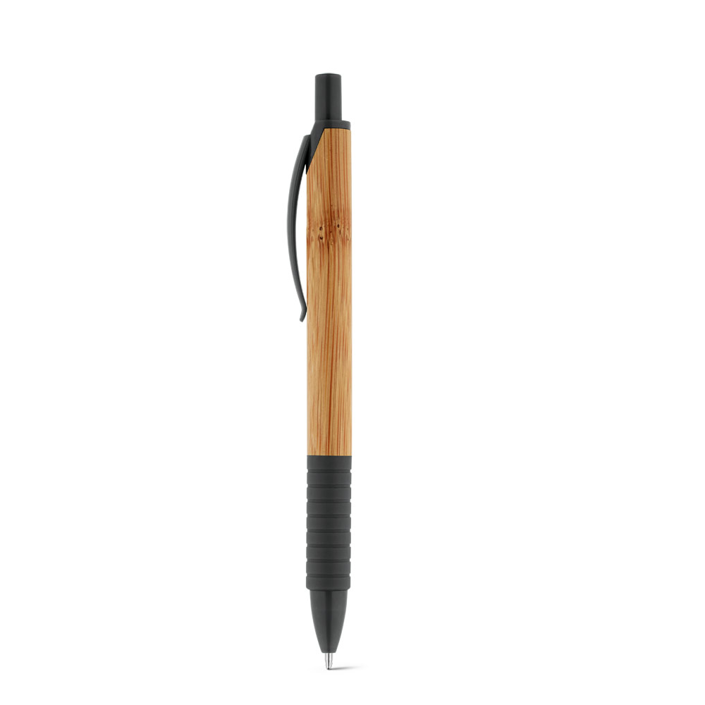 PATI. Caneta esferográfica em bambu com antideslizante personalizado