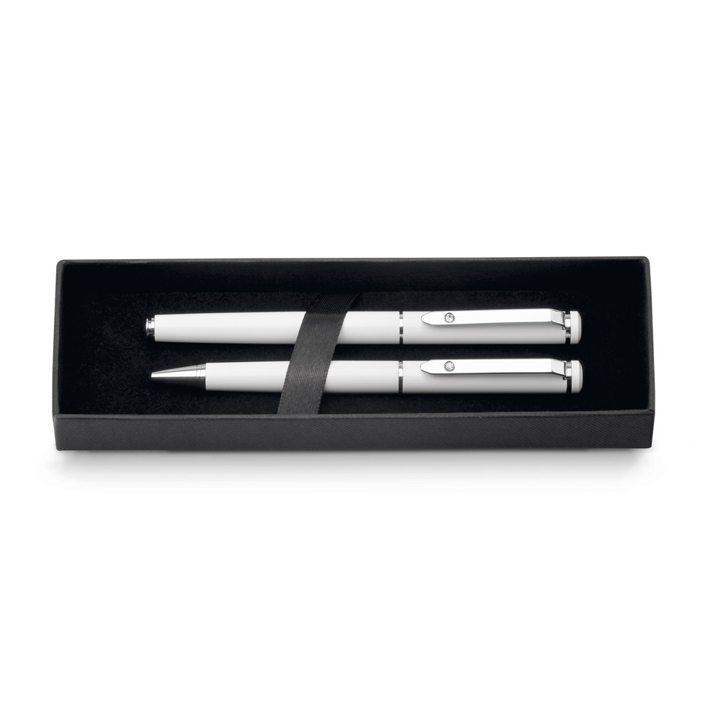 CALIOPE SET. Conjunto de canetas roller e esferográfica em metal personalizado