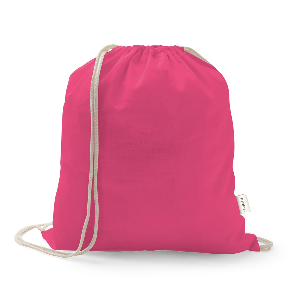 ISTANBUL. Sacola tipo mochila em 70% algodão reciclado e 30% poliéster reciclado (150 g/m²) sem tingimento personalizado