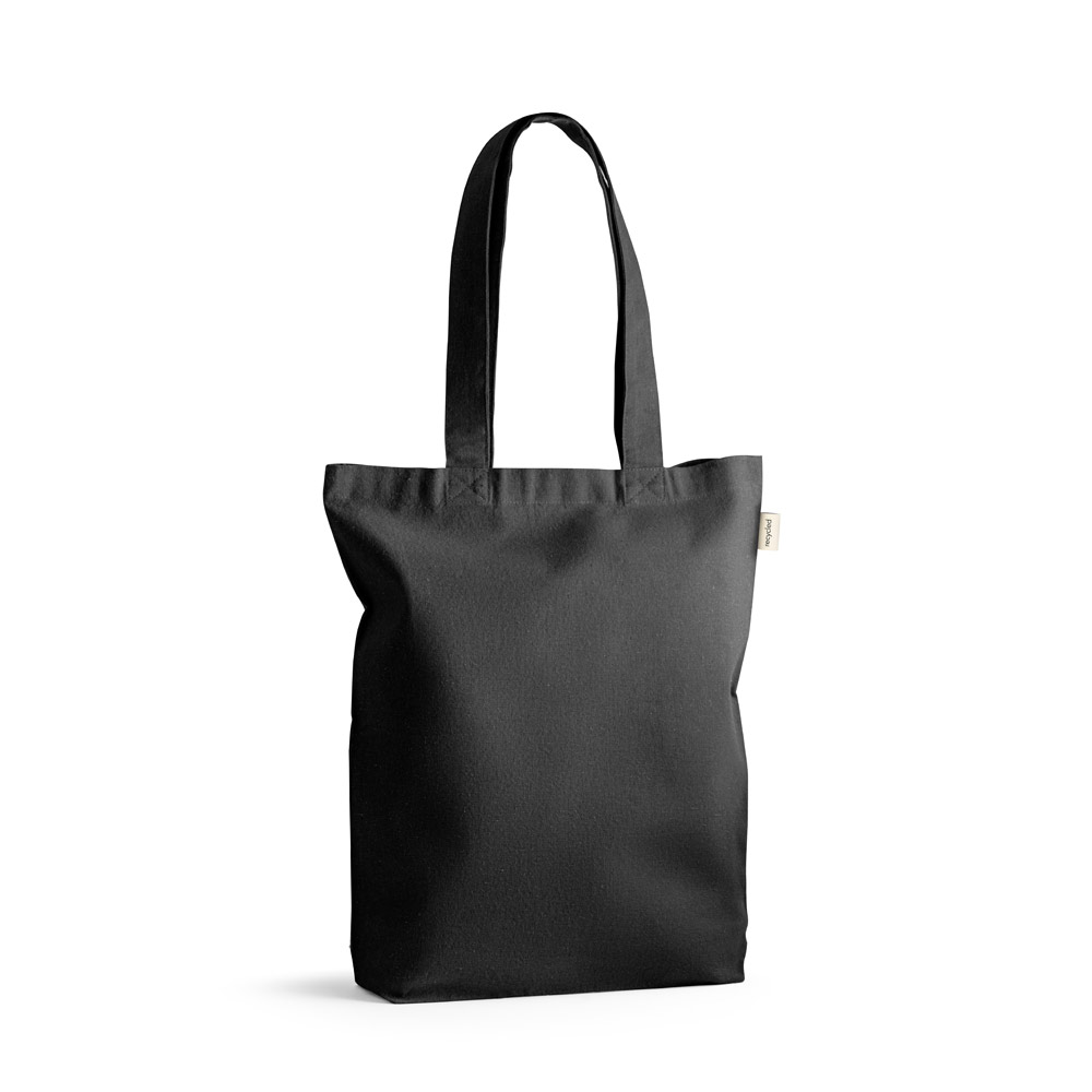 PRAGA. Sacola em 70% algodão reciclado e 30% poliéster reciclado (220g/m²) sem tingimento personalizado
