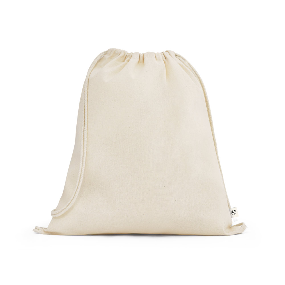 BELIZE. Sacola tipo mochila 100% algodão orgânico (140 g/m²) personalizado