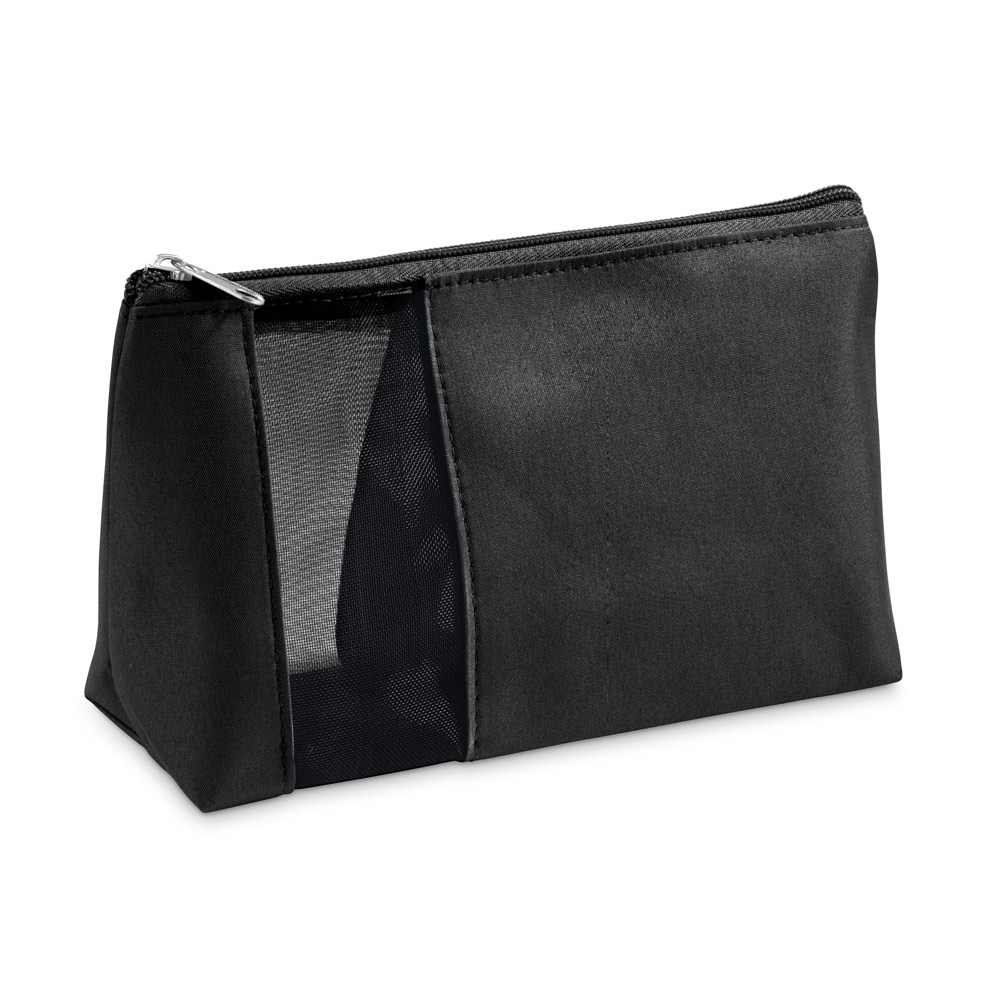 ANNIE. Bolsa de cosméticos em microfibra e tela mesh personalizado