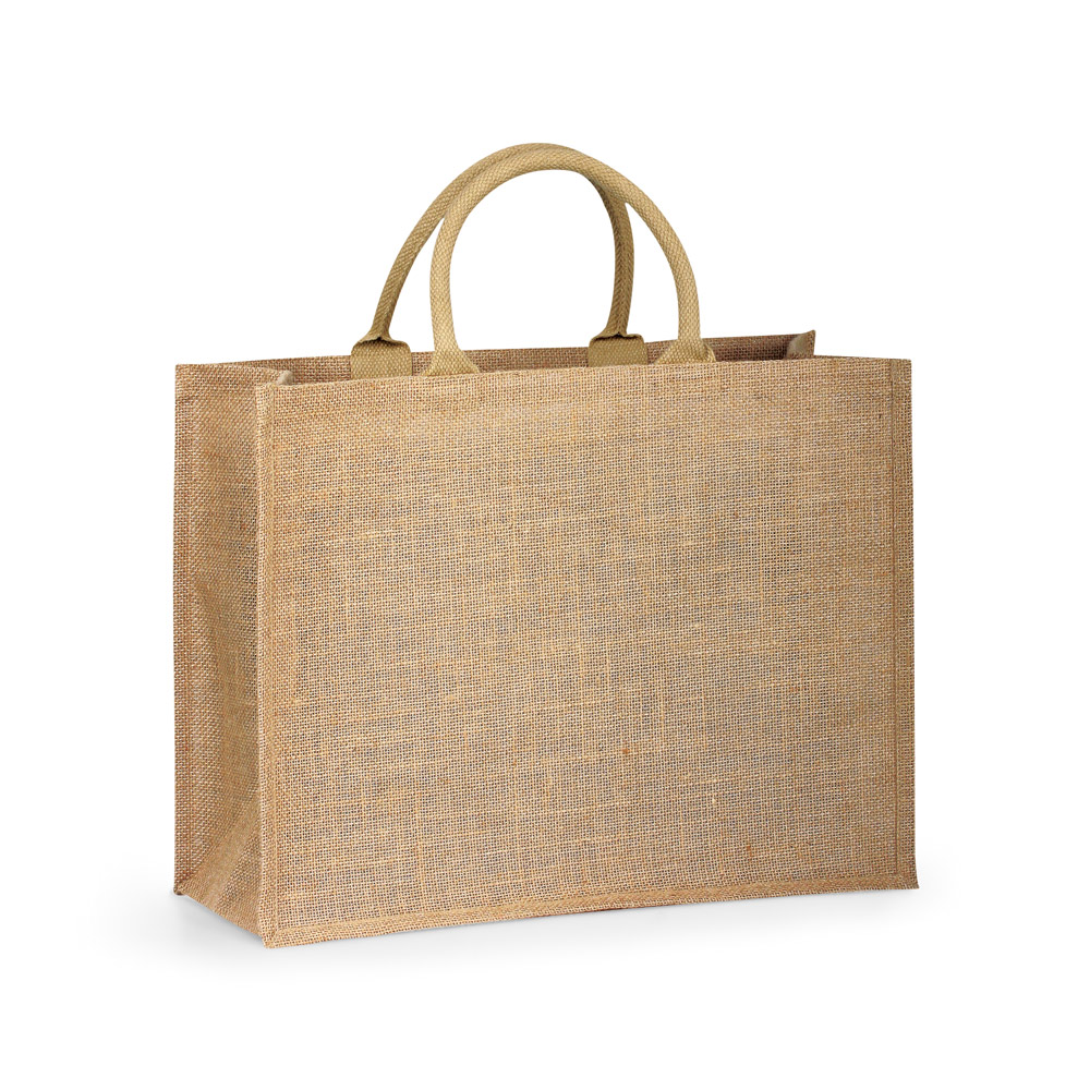 SHANTI. Sacola em 100% juta (360 g/m²) com laminado no interior personalizado
