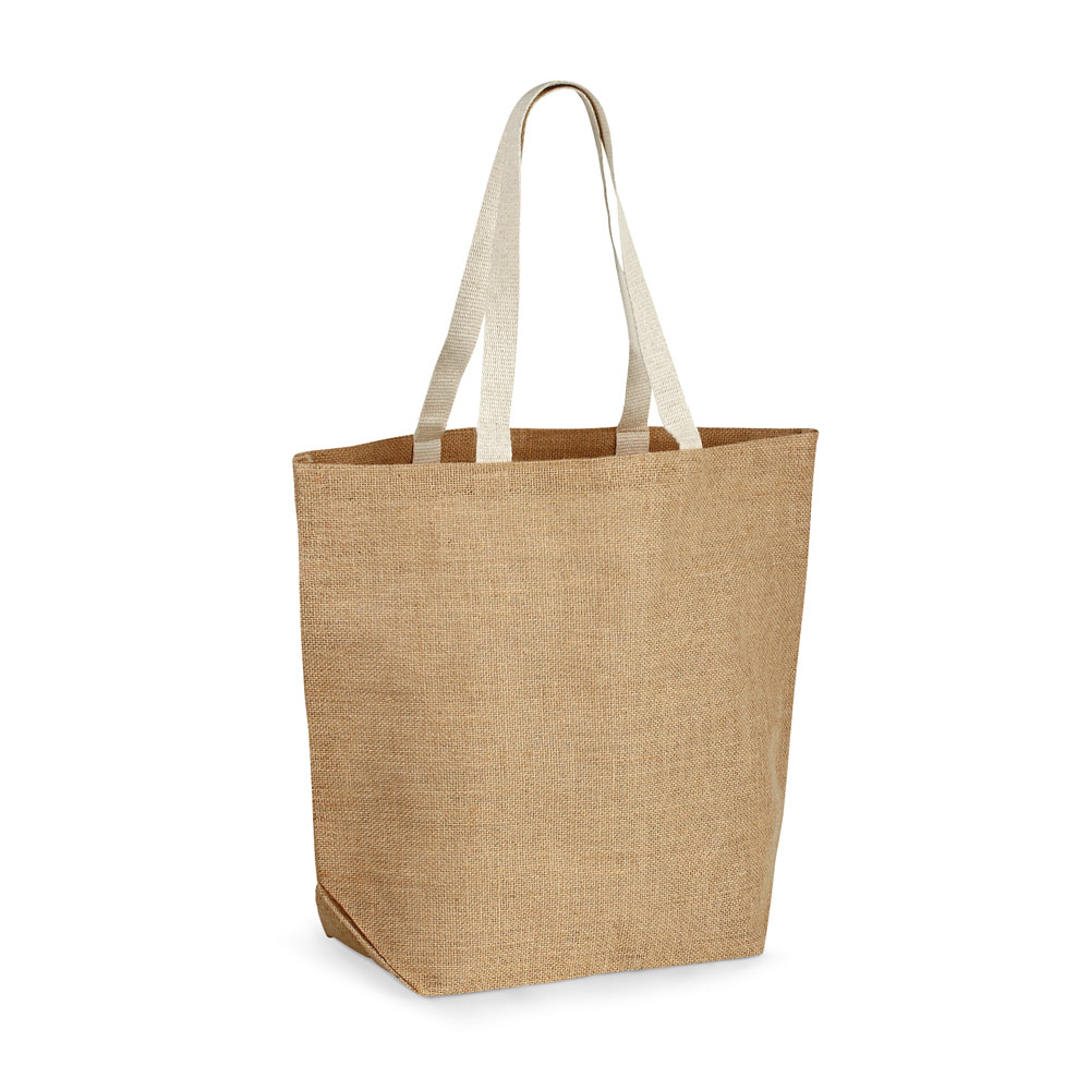TIZZY. Sacola 100% juta (360 g/m²) com laminado no interior personalizado