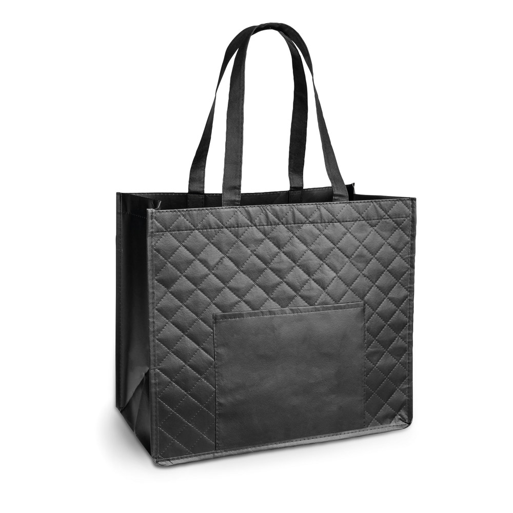 ARLETA. Sacola em non-woven laminado (110 g/m²) com bolso frontal (175 g/m²) personalizado
