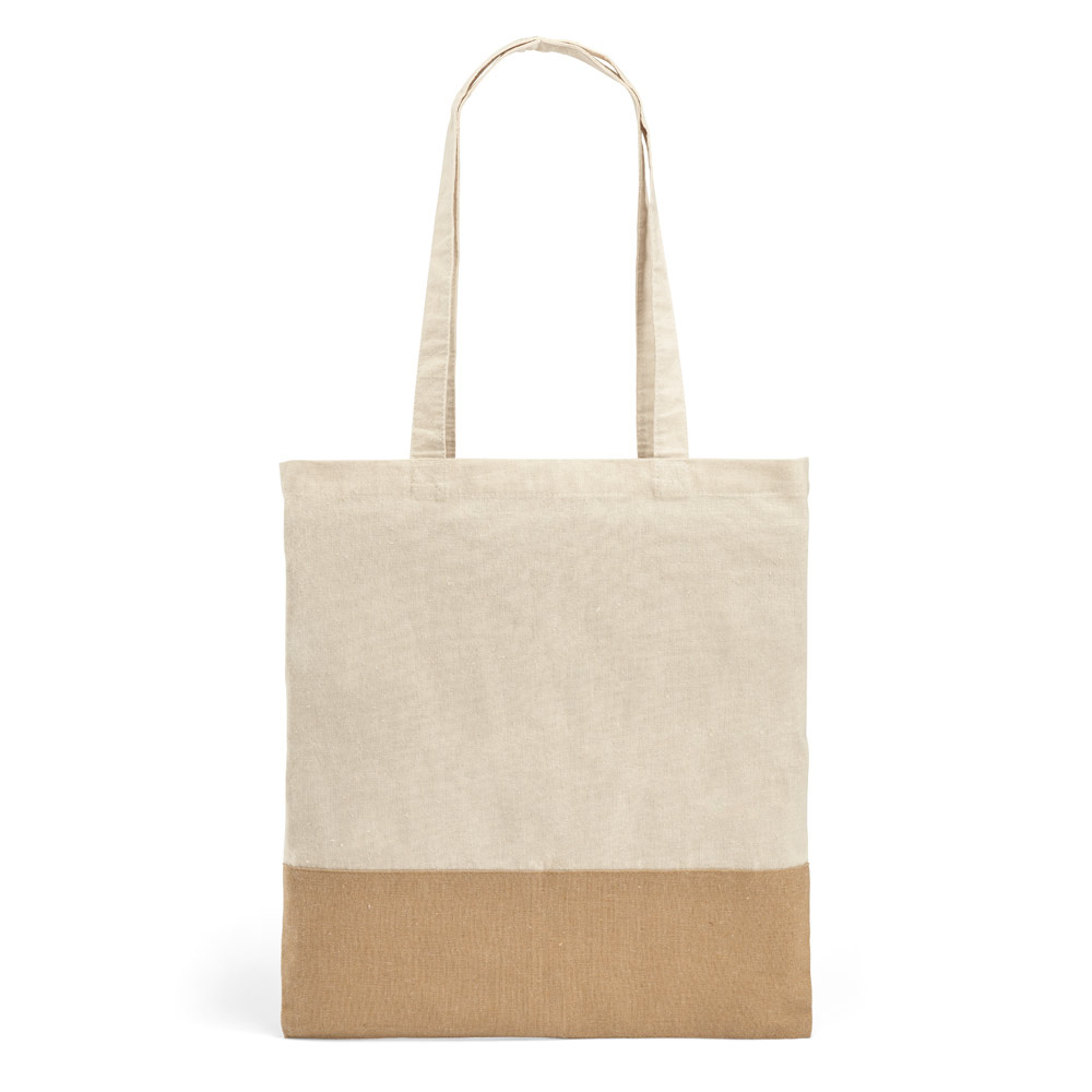 MERCAT. Sacola 100% algodão (160 g/m²) com detalhes em imitação de juta personalizado