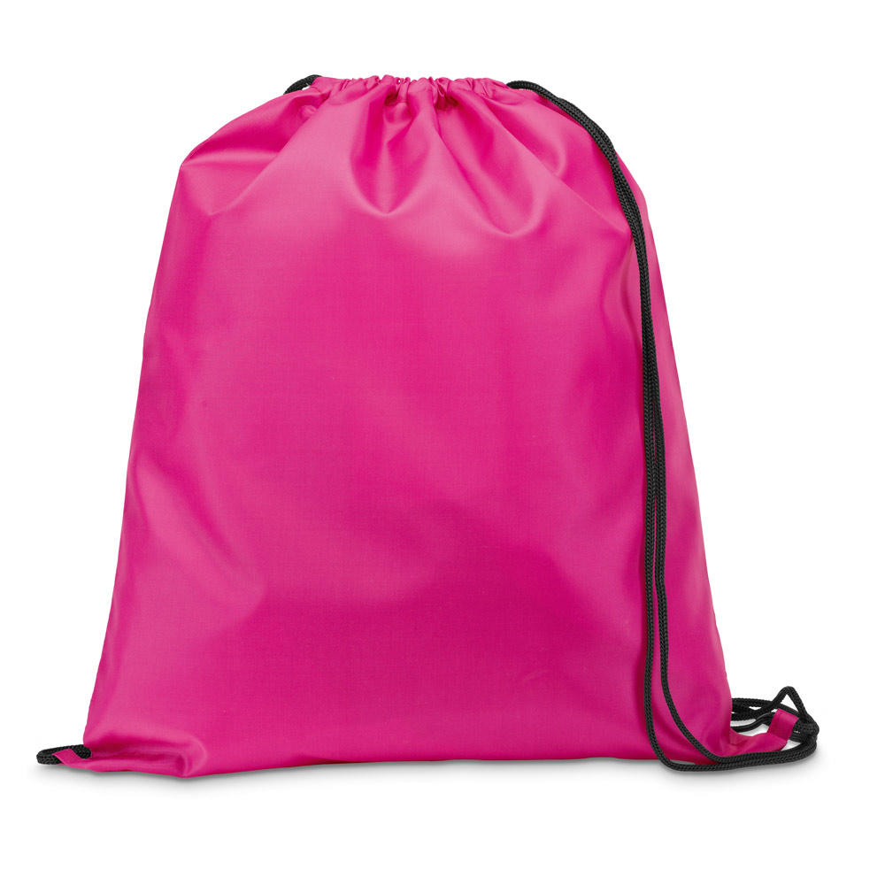 CARNABY. Sacola tipo mochila em 210D com cordões em preto personalizado