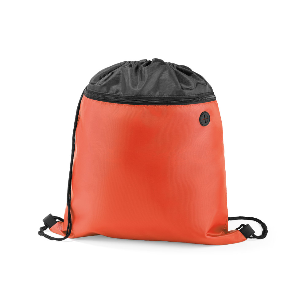 COLMAR. Sacola tipo mochila em 210D com bolso frontal com zíper e saída para fones personalizado