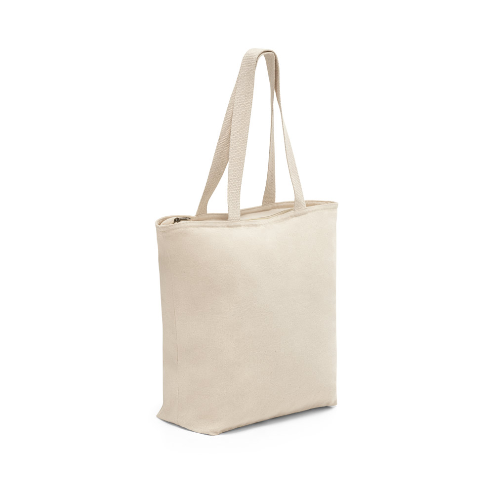 HACKNEY. Sacola 100% algodão (280 g/m²) com fecho e bolso interior personalizado