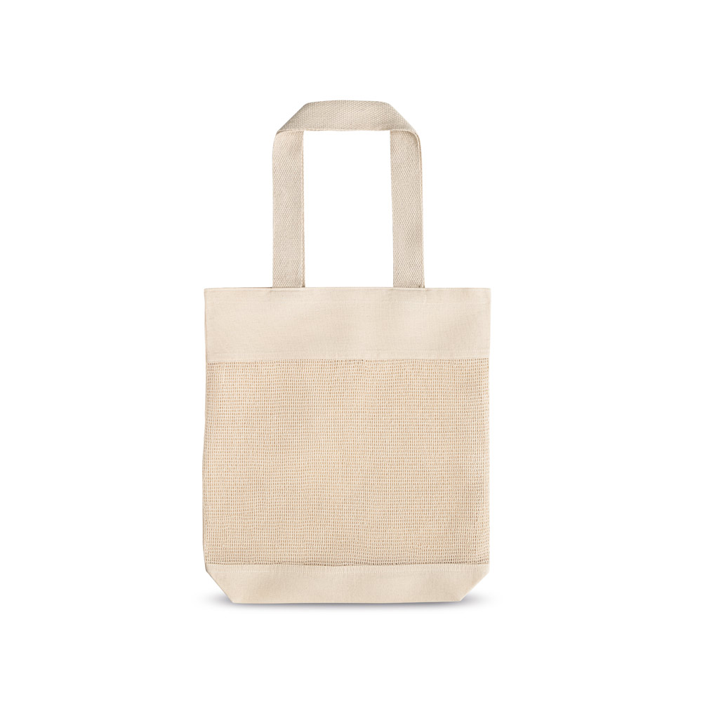 MUMBAI. Sacola 100% algodão (180 g/m²) com malha 100% algodão (100 g/m²) personalizado