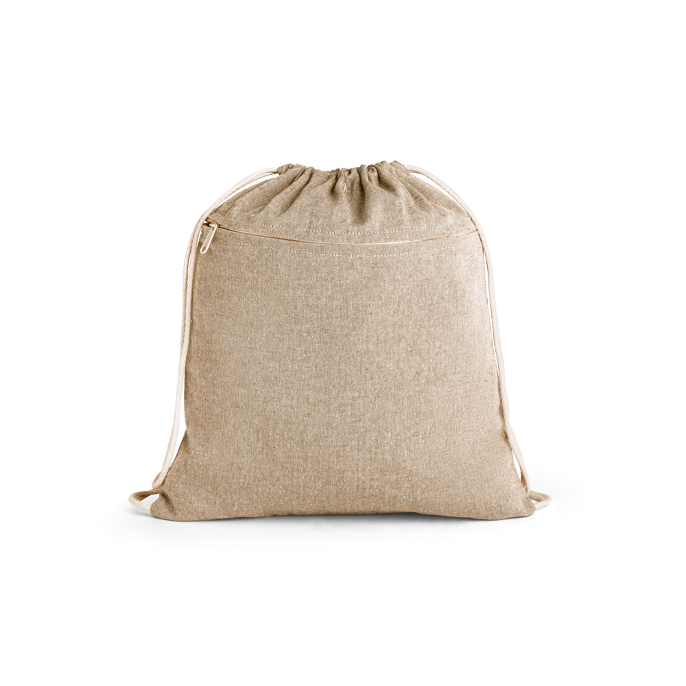 CHANCERY. Sacola tipo mochila eem 70% algodão reciclado e 30% poliéster reciclado sem tingimento (140 g/m²) personalizado