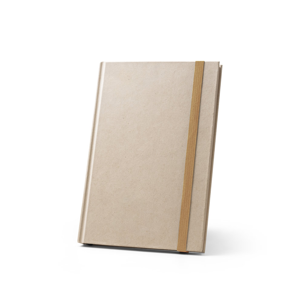 DICKINSON. Caderno A5 de capa dura em papel à base de cana-de-açúcar (80% polpa da cana-de-açúcar) com páginas pautadas personalizado