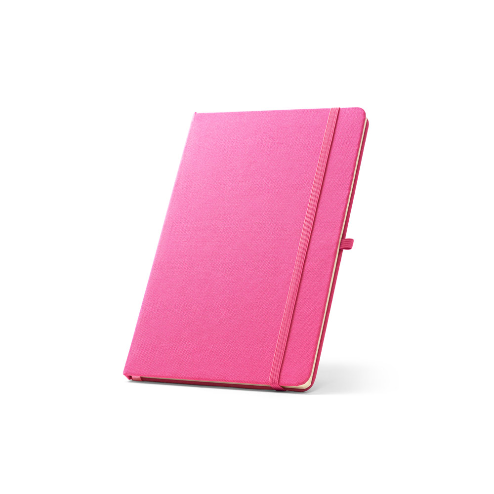 ANNE. Caderno A5 de capa dura em PET 100% reciclado, com páginas pautadas recicladas personalizado