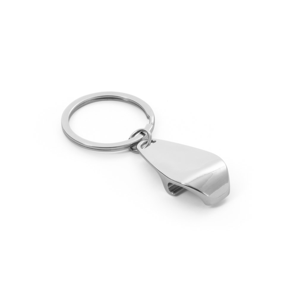 HELLI. Chaveiro em metal com abridor de garrafas personalizado