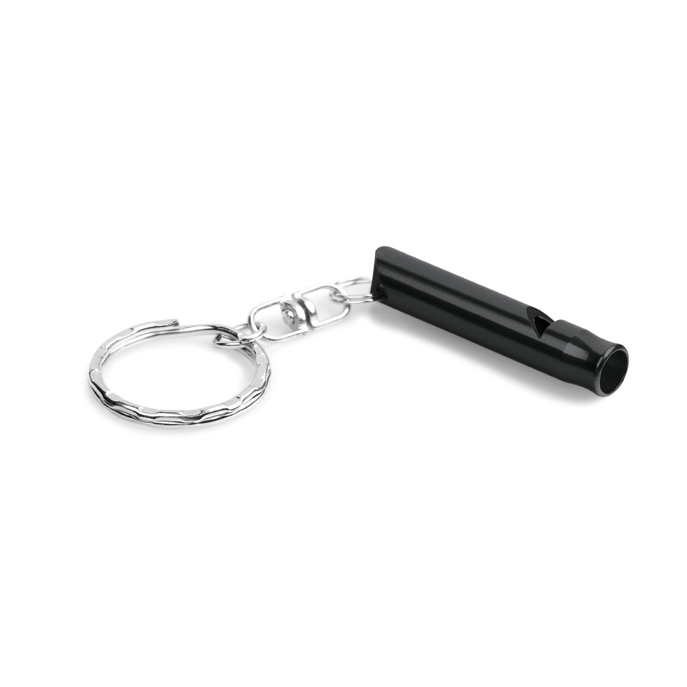 TRUDY. Chaveiro em metal com apito personalizado