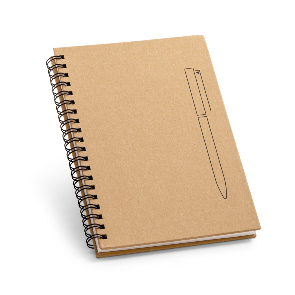 ROCK. Caderno B6 de capa dura em papel kraft (120 g/m²), com páginas lisas personalizado