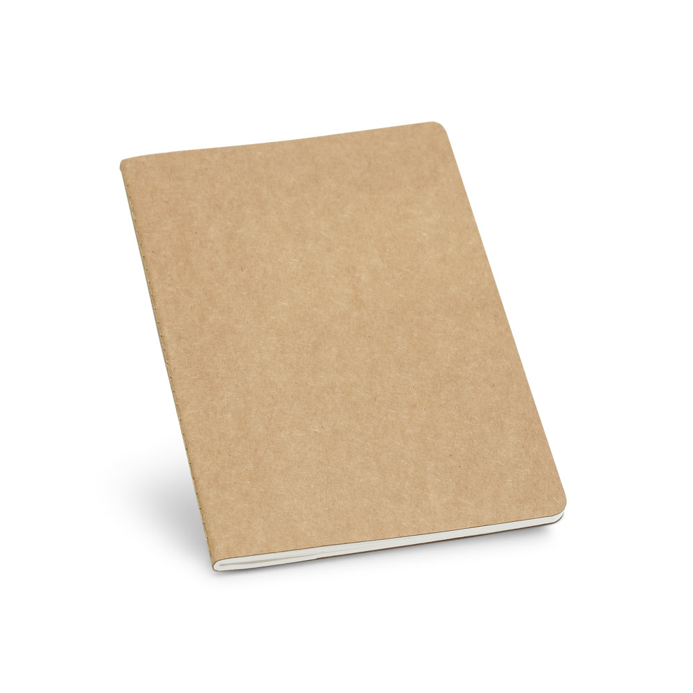 KOSTOVA. Caderno A5 de capa flexível em cartão kraft 100% reciclado, com páginas pautadas personalizado
