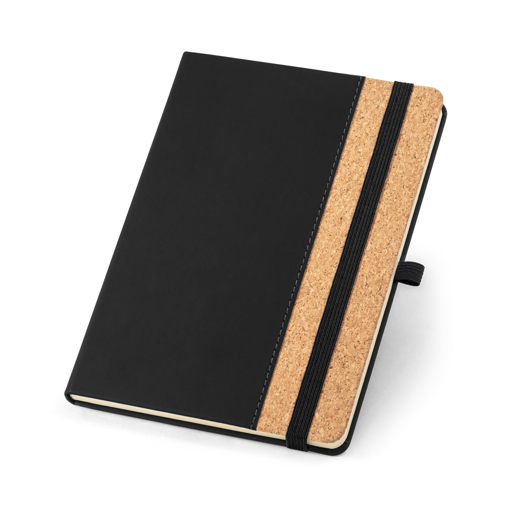 TORDO. Caderno A5 em cortiça com páginas pautadas personalizado