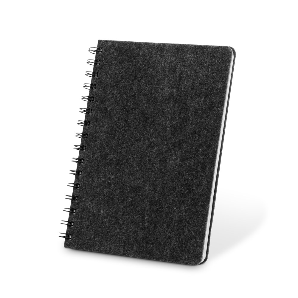 MISHIMA. Caderno A5 de capa semi-rígida em feltro 100% reciclado, com páginas pautadas personalizado