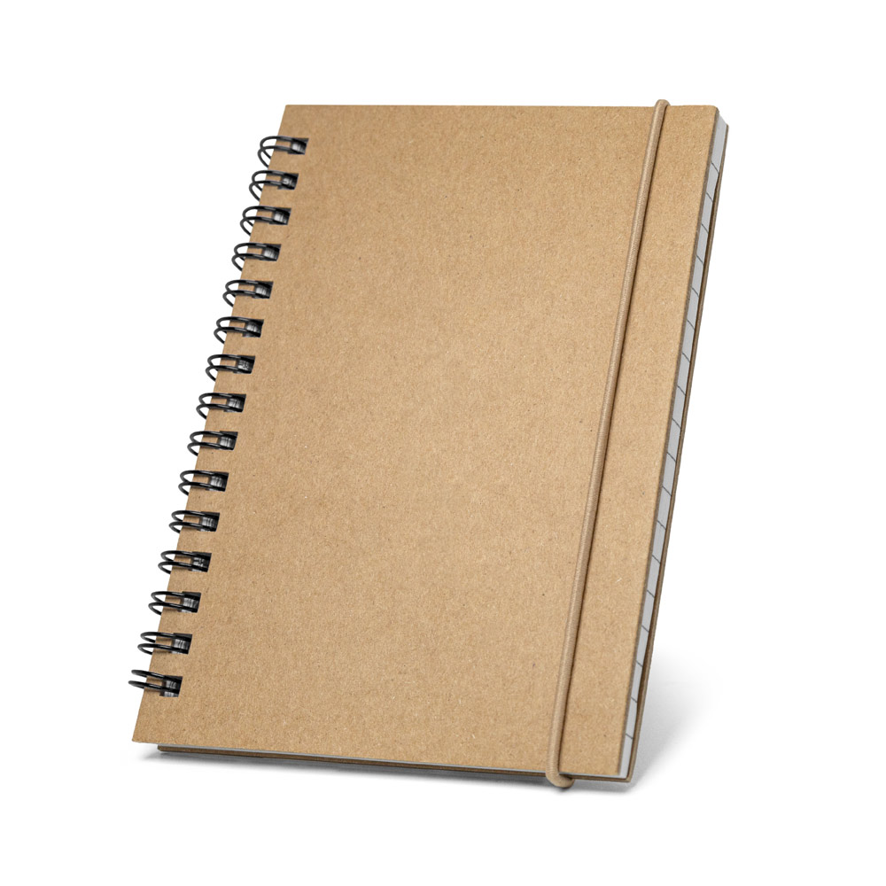 MARLOWE. Caderno de bolso espiral de capa dura em cartão, com páginas pautadas recicladas personalizado