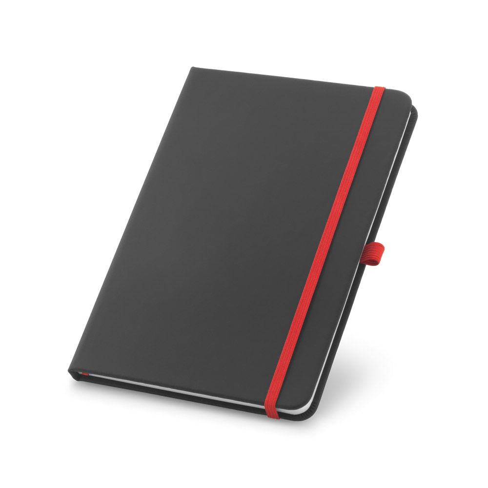 CORBIN. Caderno A5 de capa dura em c.sintético, com páginas pautadas personalizado