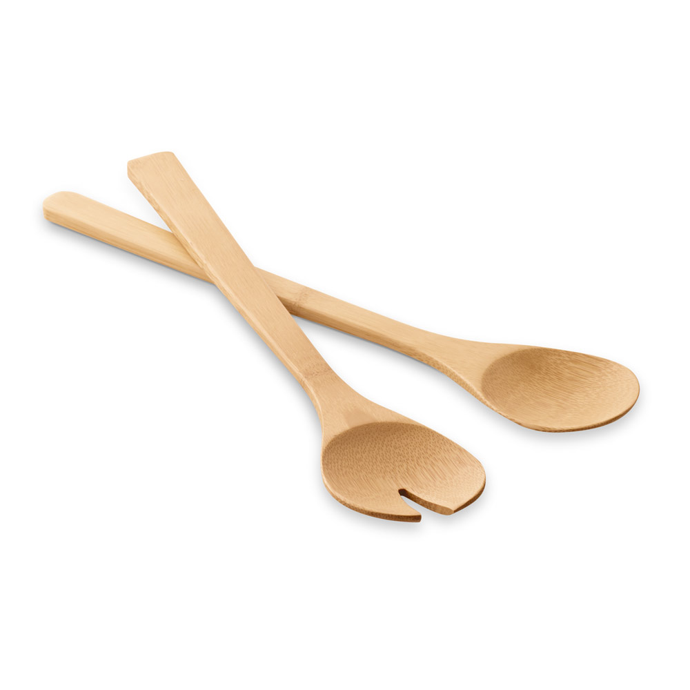 SALVY. Conjunto de 2 talheres para salada em bambu personalizado