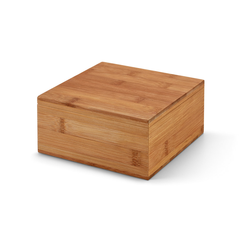 HIBISCUS. Caixa de chás em bambu com 4 compartimentos e fecho com ímã personalizado