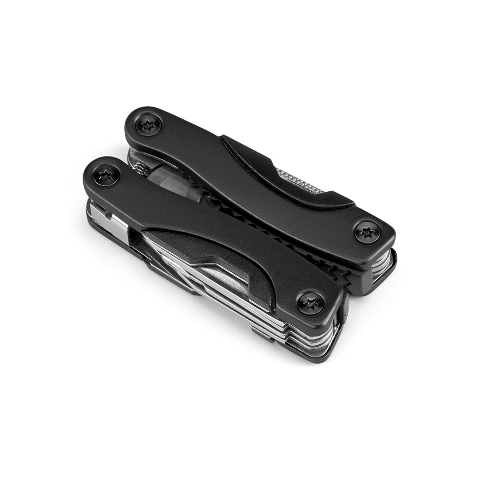 DUNITO. Mini alicate multifunções com 9 funções em aço inox e alumínio personalizado