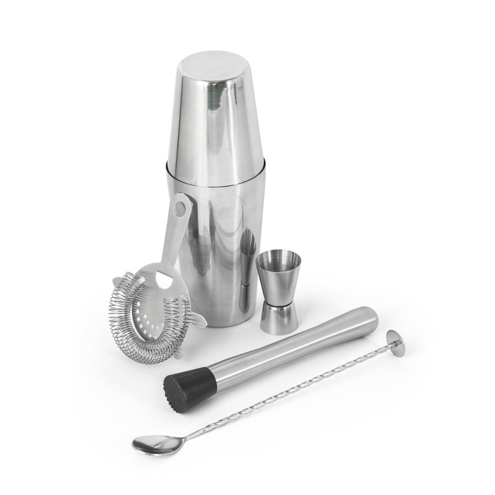 BRAMBLE. Set de coquetel com 6 peças em aço inox personalizado