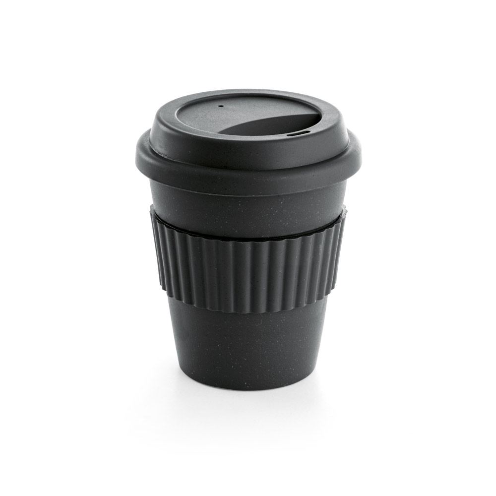 CUPPA. Copo de viagem em fibra de bambu (60%) e PP (40%) com tampa personalizado