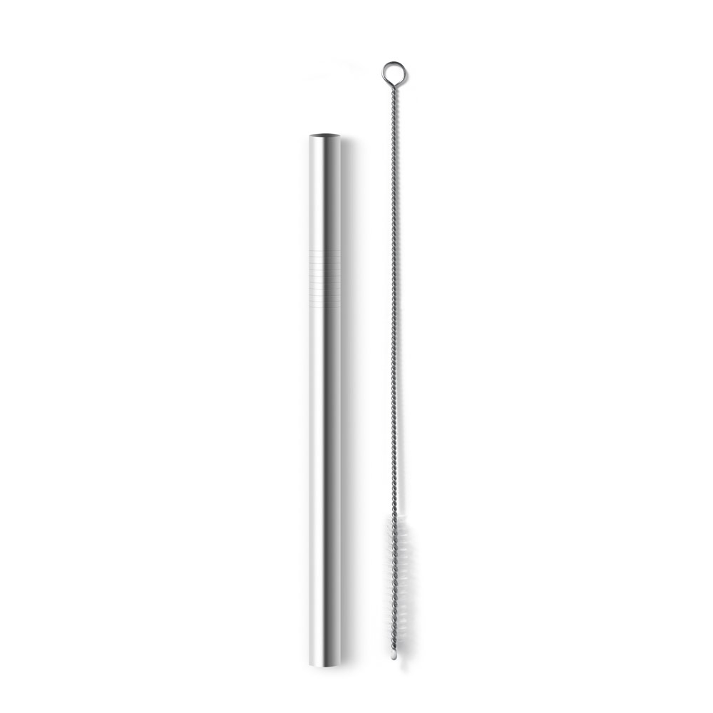 KAHANA WIDE. Canudo em aço inox com escova de limpeza personalizado