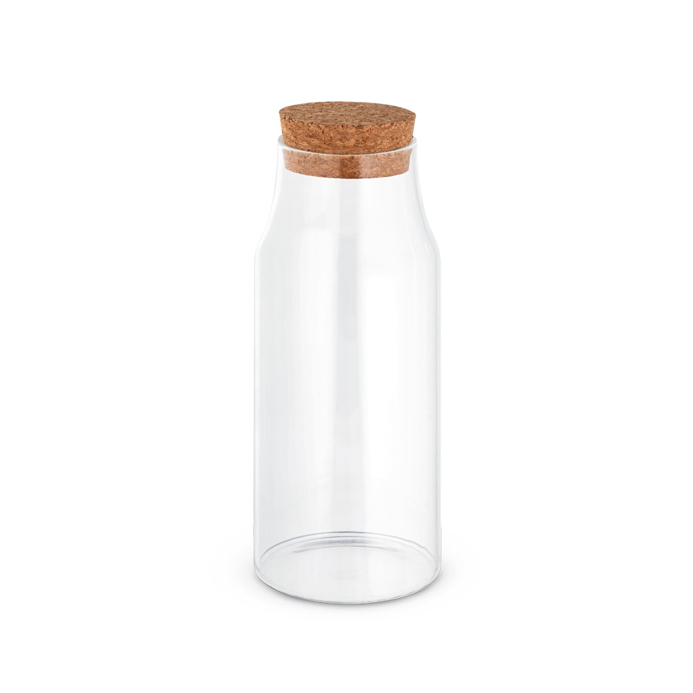 JASMIN 800. Garrafa em vidro borosilicato com tampa de cortiça 800 mL personalizado
