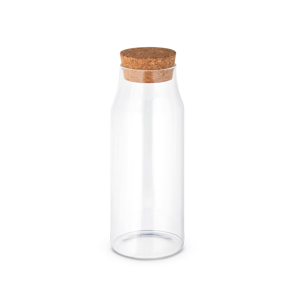 JASMIN 1000. Garrafa em vidro borosilicato com tampa em cortiça 1 L personalizado