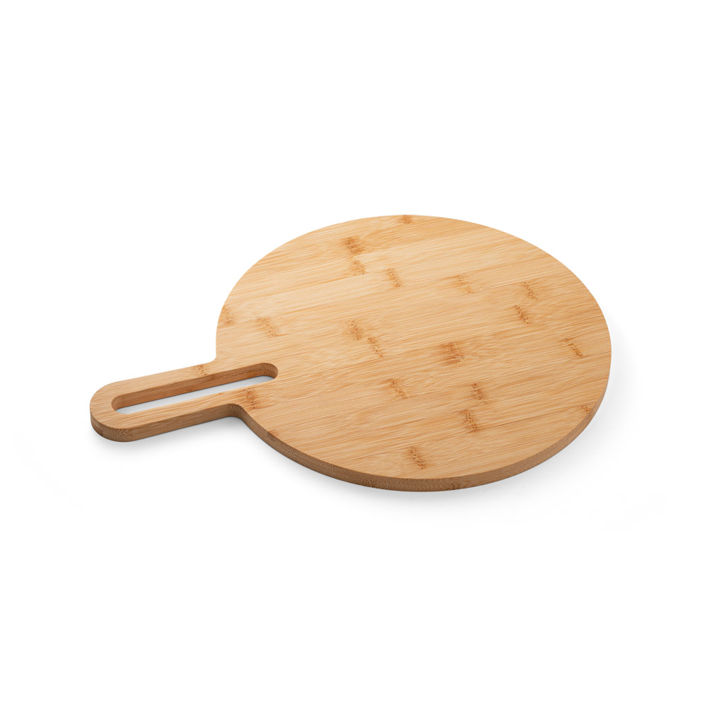CARAWAY ROUND. Tábua de servir aperitivos em bambu com pega personalizado