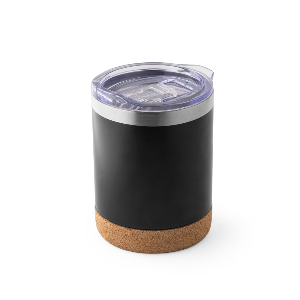 SOLBERG TUMBLER. Copo de viagem térmico em aço inox, de parede dupla isolada a vácuo (400 mL) personalizado