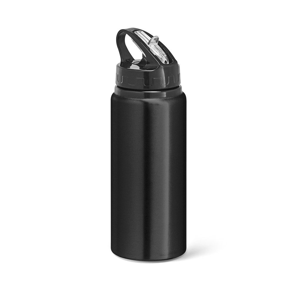 LEMON. Squeeze em alumínio, com bico de canudo flip e canudo (670 mL) personalizado