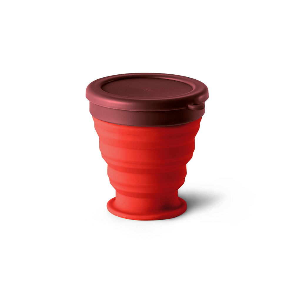 ORTON. Copo de viagem em silicone com tampa em PP (240 mL) personalizado