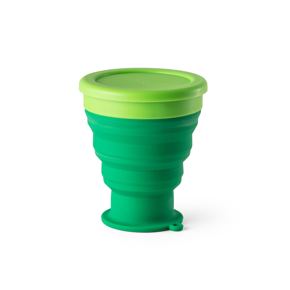ORTON L. Copo de viagem em silicone com tampa em PP (400 mL) personalizado