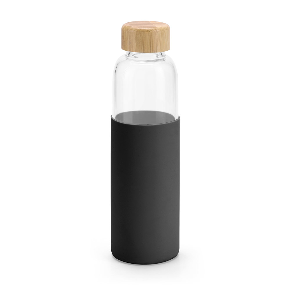 DAKAR. Squeeze em vidro borossilicato com tampa em bambu (600 mL) personalizado