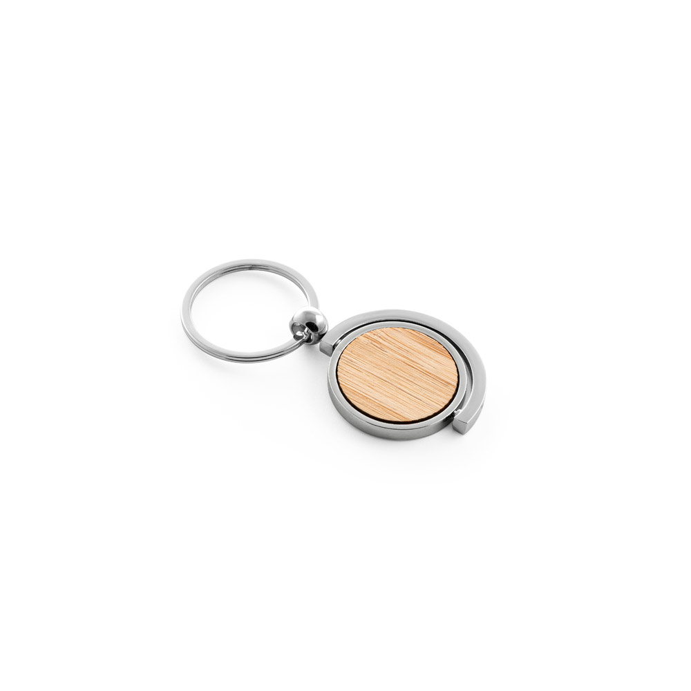 HOMER ROUND. Chaveiro redondo em bambu personalizado