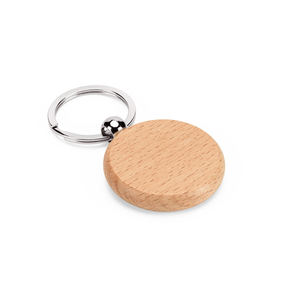 STEWIE ROUND. Chaveiro redondo em madeira de faia personalizado