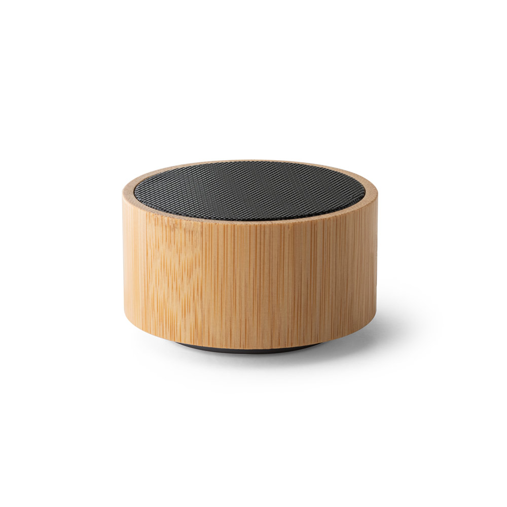 ARBER. Caixa de som portátil com microfone e autonomia de 2h (300 mAh), em bambu e ABS personalizado