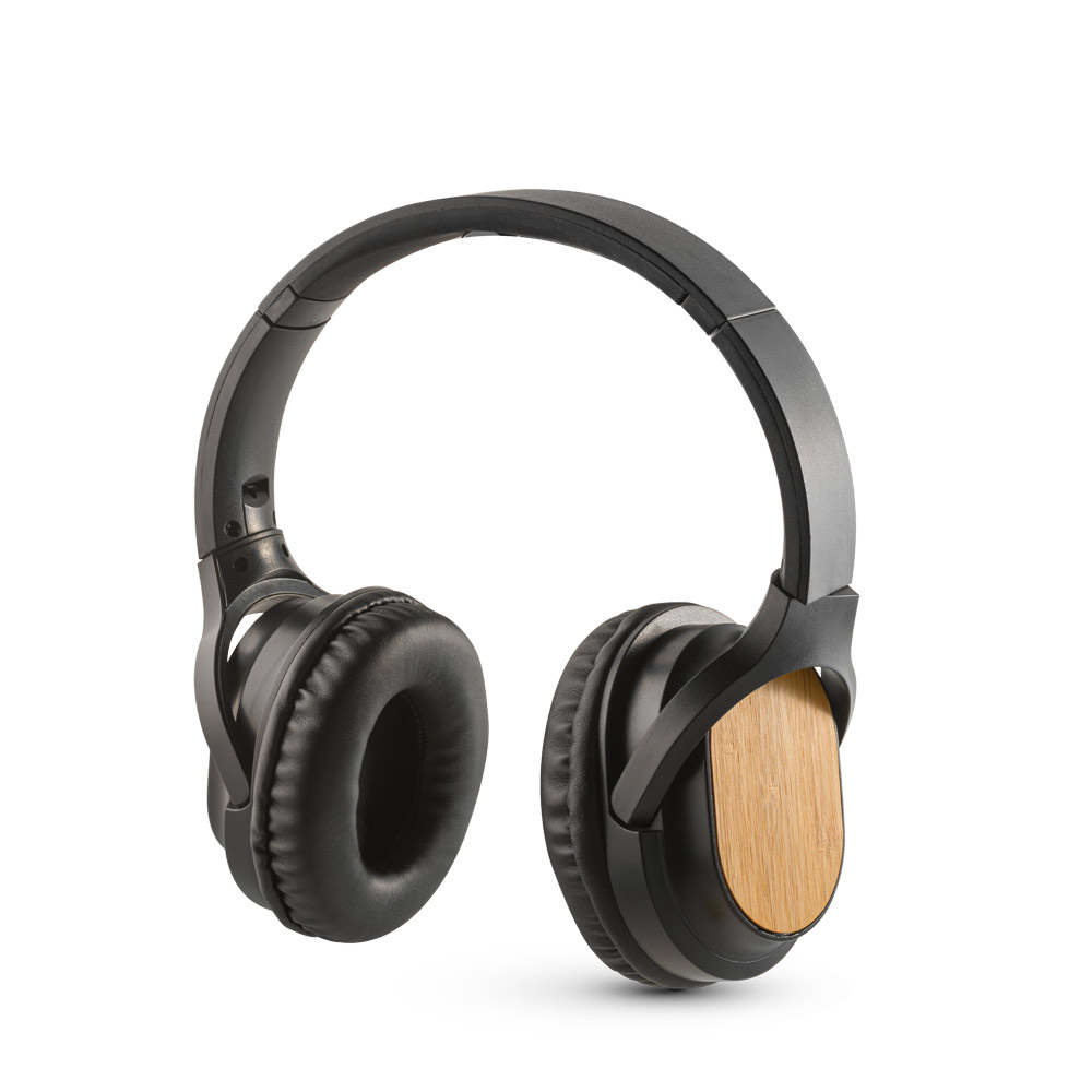 GOULD. Fone de ouvido wireless com autonomia de 5h (400 mAh), em bambu e ABS personalizado